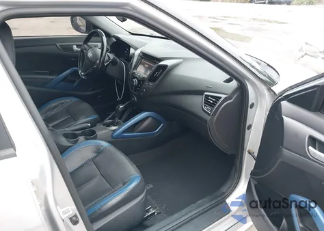 2014 Hyundai Veloster Turbo W/Blue из США, поврежденный, VIN KMHTC6AE6EU206856